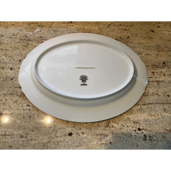 Noritake China Rosemont 5048 Floral 12” Oval Serving Platter White Pink Gray - Picture 5 of 6